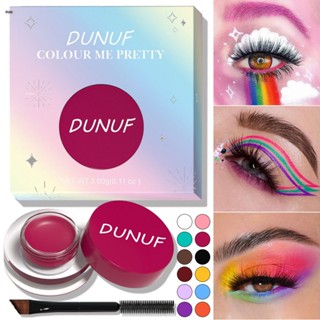 Dunuf12 Color Face Color Waterproof Eye Shadow Long-last Eyeliner Matte Painted Dyed Eyebrow Cream Universal nuuo