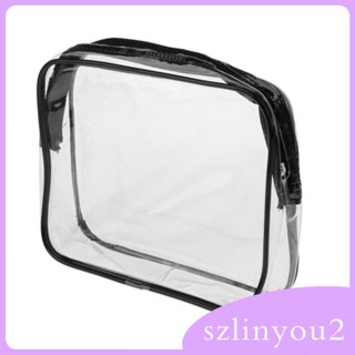 [szlinyou2] กระเป๋าเครื่องสําอาง PVC ใส มีซิป ขนาดใหญ่ สําหรับเดินทาง