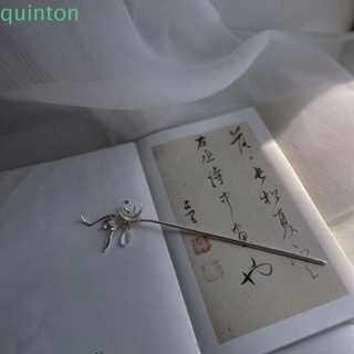 Quinton กิ๊บติดผมไม้จันทน์ ลายดวงจันทร์ และปีศาจ สไตล์จีนย้อนยุค สีดํา