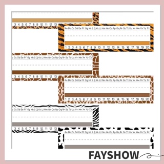 Fay ป้ายชื่อ ทรงสี่เหลี่ยมผืนผ้า ลายเสือดาว มีกาวในตัว ขนาด 12x4 นิ้ว หลากสี 60 ชิ้น 60 ชิ้น