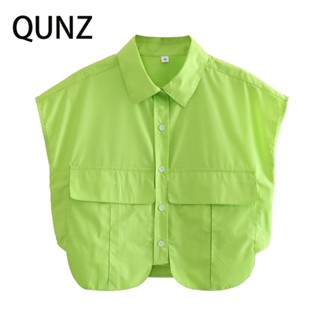 Qunz เสื้อเชิ้ตแฟชั่น อเนกประสงค์ 9683