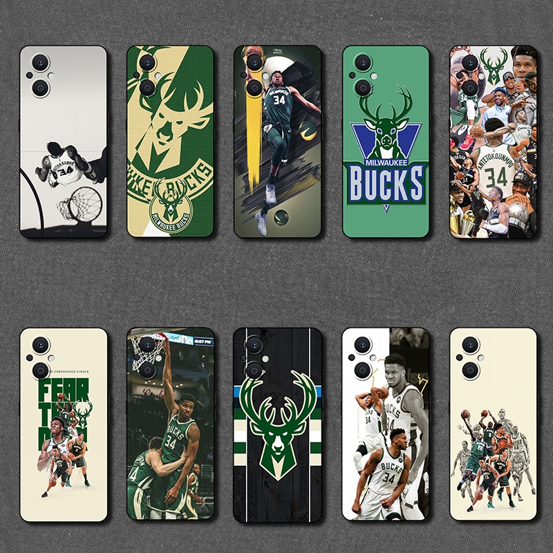 บูชสําหรับ OPPO Reno 7Z 8Z 7 8 lite A96 5G AA40 nba Milwaukee Bucks แขนป้องกันแบบนิ่ม