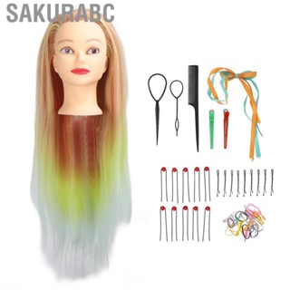 Sakurabc Hair Mannequin Head Professional Gradient Wig Styling Hairdressing Doll Safe for Novice Salon