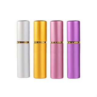 4pcs Multifunctional Aluminum Shell Night Out Fine Mist Mini Portable Glass Liner 5ml Refillable Travel Perfume Bottle