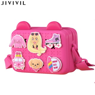 JIVIVIL สาวบาร์บี้ใหม่กระเป๋าสะพายเด็กอนุบาลกระเป๋าสะพายการ์ตูนน่ารัก