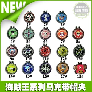 【Japan】 One Piece Golf Hat Clip Metal Magnetic Mark Green Ball Supplies