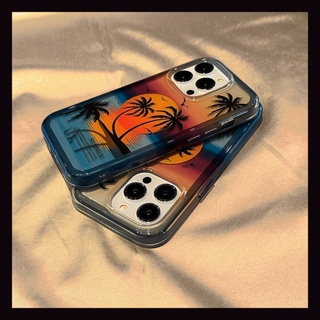 เคสโทรศัพท์มือถือ กันตก ป้องกัน ลายการ์ตูนต้นมะพร้าว 2 In 1 สําหรับ Iphone 14promax 14 13 12 Pro Max 13pro 12pro 12pro