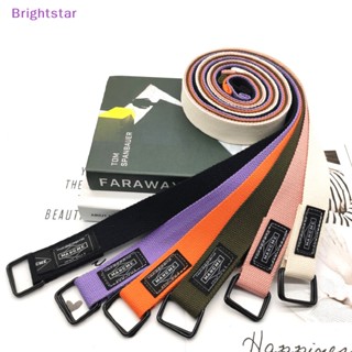 Brightstar 120 ซม. ยาว แฟชั่น ลําลอง ผู้ชาย ผู้หญิง ผ้าใบ เข็มขัด แหวนคู่ หัวเข็มขัดโลหะ เข็มขัดยีนส์ เข็มขัด สายรัด ใหม่