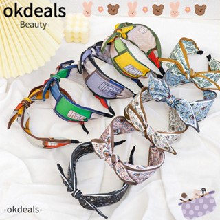 Okdeals ที่คาดผม ประดับโบว์ ลายดอกไม้ แฟชั่นสําหรับผู้หญิง