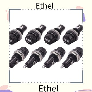 Ethel1 เมาท์แผงฟิวส์ไฟฟ้า AC 6X30 มม. ฝาครอบสกรู สีดํา 250 VAC ป้องกันวิทยุอัตโนมัติ 10 ชิ้น