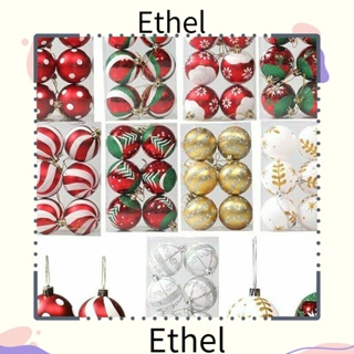 Ethel1 ลูกบอลพลาสติก ขนาด 6 ซม. สําหรับแขวนตกแต่งปาร์ตี้คริสต์มาส 6 ชิ้น