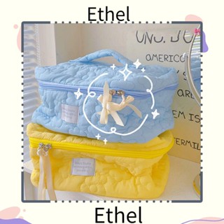 Ethel1 กระเป๋าเครื่องสําอาง พิมพ์ลายดอกไม้ ความจุขนาดใหญ่ แบบพกพา