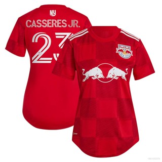 เสื้อยืดกีฬาแขนสั้น ลายทีมชาติฟุตบอล Ani MLS Cristian Casseres Jr New York Red Bulls พลัสไซซ์