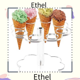 Ethel1 ชั้นวางกรวยไอศกรีม อะคริลิค รูปดอกไม้ 8 หลุม สําหรับตกแต่งครบรอบ