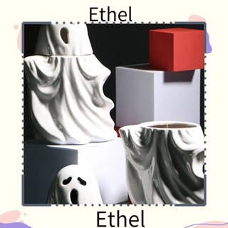 Ethel1 แก้วกาแฟเซรามิค ลายผี พร้อมฝาปิด