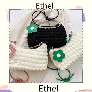 Ethel1 กระเป๋าสะพายไหล่แฟชั่น ความจุขนาดใหญ่ สีพื้น