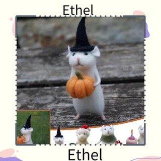 Ethel1 ฟิกเกอร์ตุ๊กตาหนู ผ้าขนสัตว์ แฮนด์เมด สําหรับของขวัญฮาโลวีน