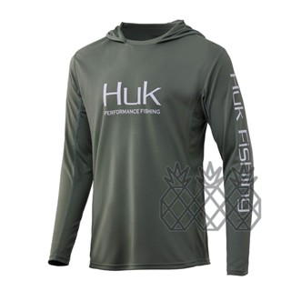 Huk เสื้อเชิ้ตแขนยาว มีฮู้ด แห้งเร็ว UPF50 สําหรับตกปลา