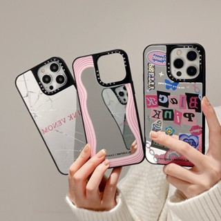 Blackpink Casetify เคสโทรศัพท์มือถือแบบแข็ง พร้อมกระจก สีดํา สําหรับ iPhone 14 13 12 11 Pro Max Plus