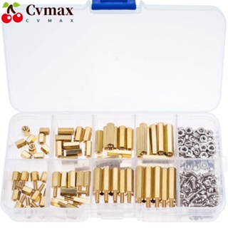 Cvmax น็อตสกรูเมนบอร์ด PCB หกเหลี่ยม ทองเหลือง สีทอง ตัวผู้ ตัวเมีย M2.5 DIY 180 ชิ้น