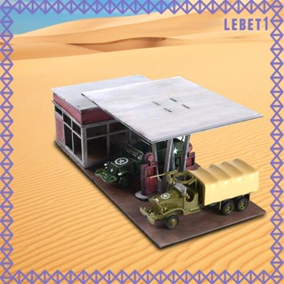 [Lebet] ชุดโมเดลตัวต่อ 1/72 1/64 จิ๊กซอว์ 3D DIY อุปกรณ์เสริม สําหรับฉากสถาปัตยกรรม สถานีแก๊ส