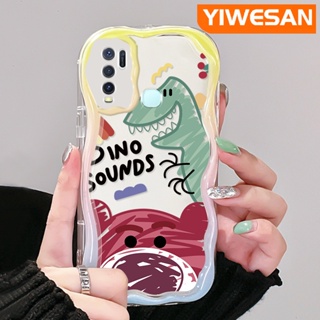 เคสโทรศัพท์มือถือแบบนิ่ม ใส กันกระแทก ลายการ์ตูนไดโนเสาร์ และหมี สีมาการอง สําหรับ VIVO Y30 Y30i Y50