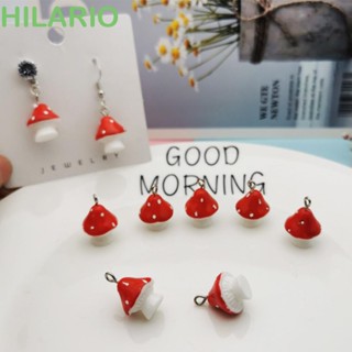 Hilario จี้พวงกุญแจ รูปเห็ด ผัก 3D สีแดง แฟชั่น สําหรับทําเครื่องประดับ ต่างหู DIY