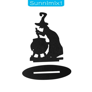 [Sunnimix1] ประติมากรรมไม้ รูปเงาฮาโลวีน น่ากลัว สร้างสรรค์ สําหรับตกแต่งบ้าน ตู้หนังสือ สวน ของสะสม