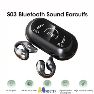 S03 Tws หูฟังไร้สายบลูทูธ5.2 Touchable Control หน้าจอดิจิตอล Hifi ลดเสียงรบกวน Ipx5 Non-In-Ear No-Pain MOLISA MOLISA