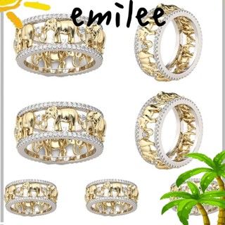 Emilee แหวนแต่งงาน ทอง 18k สีเหลือง สําหรับผู้หญิง ผู้ชาย