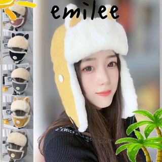 EMILEE หมวกปิดหูกันหนาว ให้ความอบอุ่น แฟชั่นฤดูหนาว สําหรับกลางแจ้ง