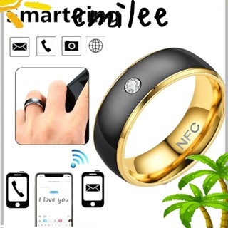 Emilee NFC แหวนอัจฉริยะ สวมนิ้ว เชื่อมต่อได้ แหวนดิจิทัล สวมนิ้ว ดีไซน์พิเศษ สเตนเลส มัลติฟังก์ชั่น กันน้ํา NFC แหวนนิ้ว สําหรับผู้ชาย โทรศัพท์ Android