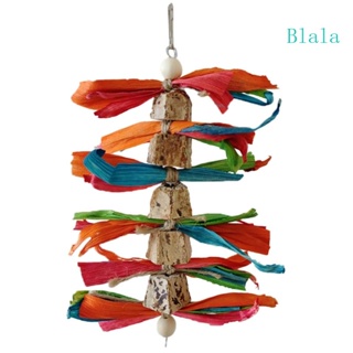 Blala ของเล่นกรงนกแก้ว หญ้าธรรมชาติ แบบเคี้ยวได้ สีสันสดใส สําหรับนกแก้ว