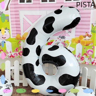 Pista ลูกโป่งดิจิทัล ลายวัว ตัวเลข 40 นิ้ว 0-9 สีดํา และสีขาว 3 ชิ้น