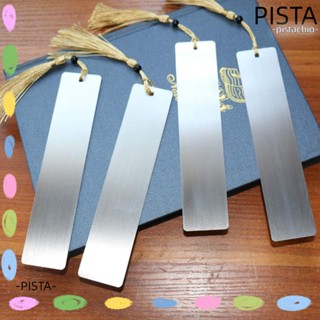 Pista ที่คั่นหนังสือเปล่า ประดับพู่ โลหะ สีเงิน 4 ชิ้น ของขวัญที่ดีที่สุด 4 ชิ้น