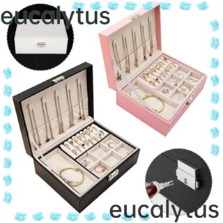 Eucalytus1 กล่องเก็บเครื่องประดับ สร้อยคอ ต่างหู แหวน แบบพกพา สําหรับผู้หญิง