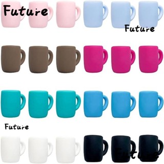 Future ถ้วยกาแฟ ลูกปัด สร้อยคอ ลายการ์ตูน ทรงหลวม DIY สําหรับทําเครื่องประดับ