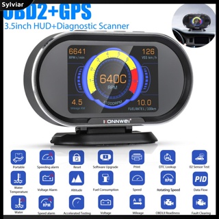 [sylviar] Kw206 2 In 1 เครื่องสแกนเนอร์วัดความเร็วรถยนต์ Obd2 Gps ดิจิทัล