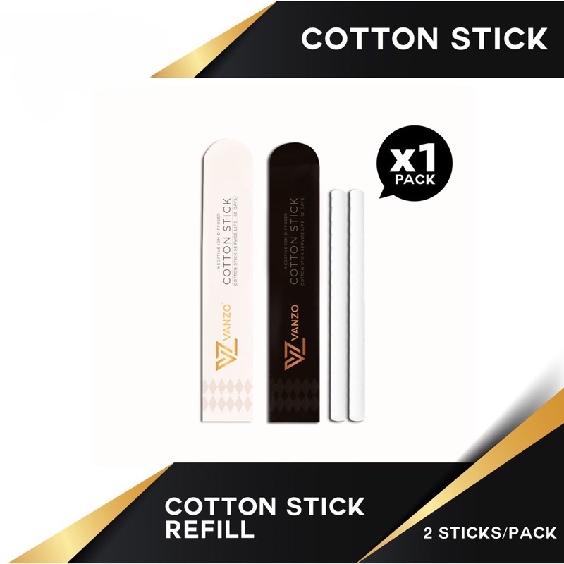 Bochangvanzo เปลี่ยนกรองผ้าฝ้าย Stick Vanzo ไอออนลบเหล็ก Diffuser Cotton Sticks แวนโซ ไอออนลบ Humidi