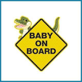 สติกเกอร์สะท้อนแสง ลาย Baby on Board สําหรับติดตกแต่งรถยนต์