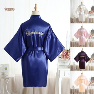 【มีสินค้า】ชุดนอน เสื้อคลุม ผ้าซาติน ฟรีไซซ์ แฟชั่นสําหรับผู้หญิง