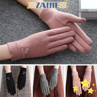 Zaijie24 ถุงมือขับรถ กีฬากลางแจ้ง ฤดูใบไม้ร่วง ฤดูหนาว อบอุ่น สําหรับผู้หญิง