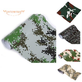 สติกเกอร์ไวนิล PVC ลายพราง CAMO Woodland คาร์บอนไฟเบอร์ สําหรับติดตกแต่งรถยนต์ รถจักรยานยนต์ 1 ม้วน