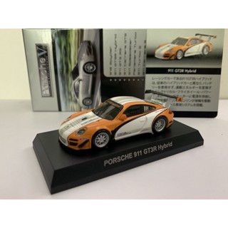 โมเดลรถยนต์ Kyosho 1:64 Porsche 911 GT3R สีส้ม และสีขาว