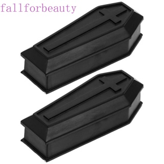 Fallforbeauty กล่องพลาสติก พร้อมฝาปิด ถอดออกได้ ทนทาน สีดํา สําหรับใส่ขนมฮาโลวีน