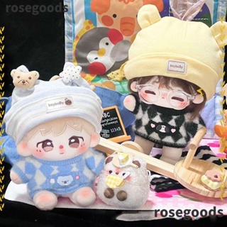 Rosegoods1 เสื้อโค้ทลําลอง ผ้าฝ้ายถัก ลายการ์ตูน ขนาด 20 ซม. สําหรับตุ๊กตาเด็กทารก