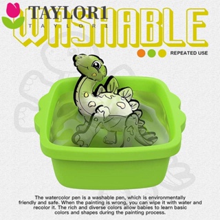 Taylor1 ของเล่นไดโนเสาร์เป่าลม ระบายสีน้ํา DIY เสริมการเรียนรู้เด็ก เด็กวัยหัดเดิน