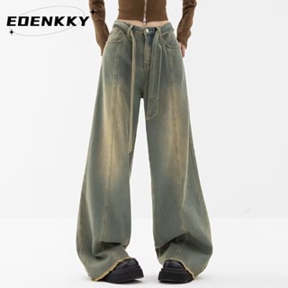 EOENKKY กางเกงขายาว กางเกงยีสน์ผู้หญิง ทรงหลวม ๆ ตรง Retro Hip Hop Pants 2023 NEW Style  สไตล์เกาหลี สวย รุ่นใหม่ ทันสมัย A97L0W1 36Z230909