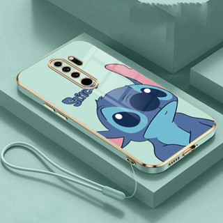 [พร้อมส่ง] เคสโทรศัพท์มือถือแบบนิ่ม ขอบสี่เหลี่ยม ลายมอนสเตอร์ Stitch เคลือบเงา สําหรับ Xiaomi Redmi Note 10 Pro 5G 4G 10 Note 10S 9T 9S 9 8 Pro