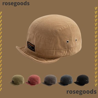 Rosegoods1 หมวกเบสบอลลําลอง ปรับขนาดได้ ลายตัวอักษร ปีกสั้น